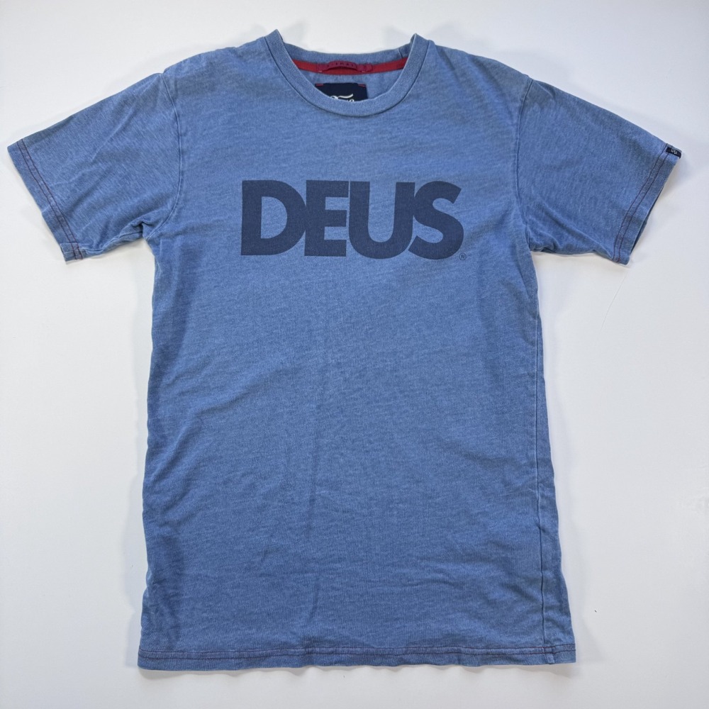 DEUS EX MACHINA Short Sleeve T-Shirt Tee Mens XS True Indigo Blue